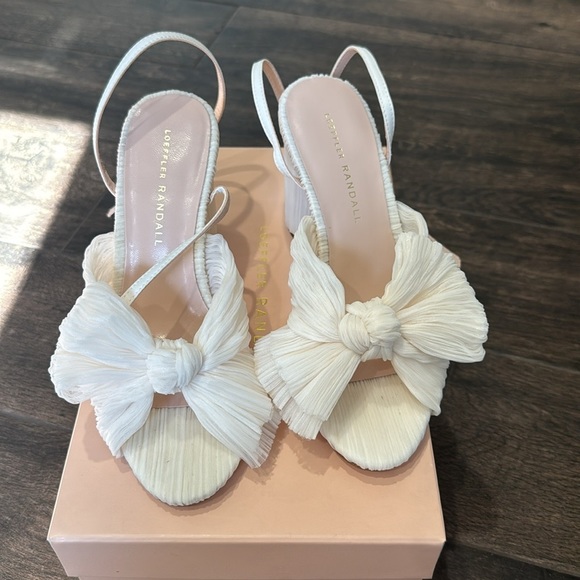 Loeffler Randall White Heeled Sandals - Picture 6 of 7